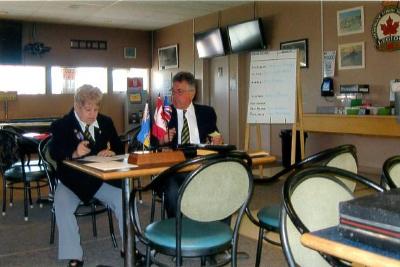 Royal Canadian Legion, Branch # 141,Election, Arleene Thorpe, Mike Malin, at the Dawson Creek Curling Club, 
Dawson Creek, B.C., 
June 7, 2014   